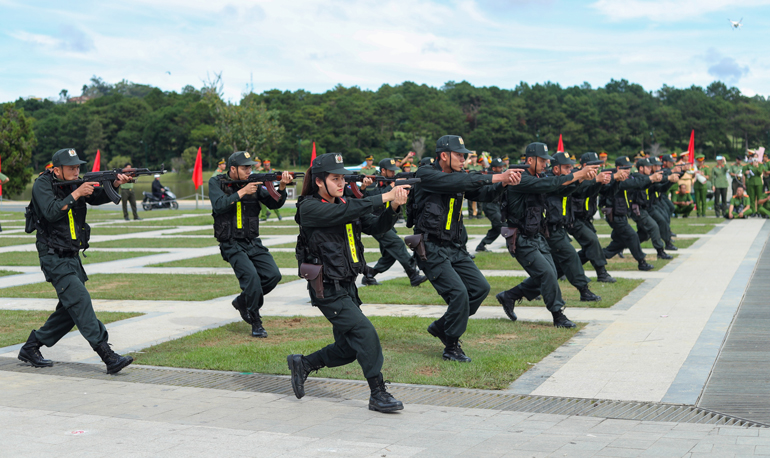 Công an Lâm Đồng thi đấu võ thuật tại Hội thi Võ thuật lực lượng Công an Nhân dân (trước thời điểm dịch Covid-19 bùng phát)