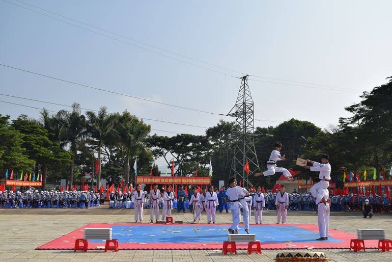 Chương trình biểu diễn võ thuật, biểu diễn văn nghệ chào mừng Đại hội