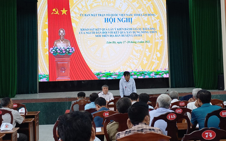 Khảo sát kết quả lấy ý kiến đánh giá sự hài lòng của người dân trong xây dựng Nông thôn mới huyện Lâm Hà