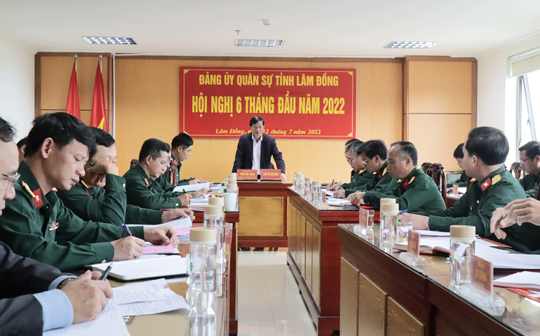 Hội nghị Đảng ủy Quân sự tỉnh 6 tháng đầu năm 2022