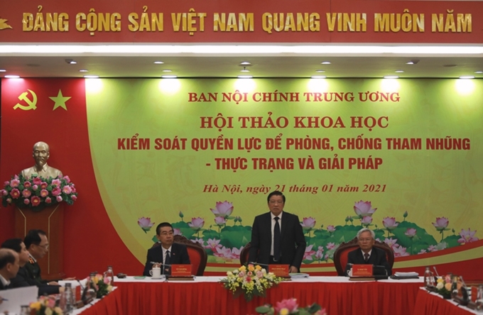 Hội thảo khoa học Kiểm soát quyền lực để phòng, chống tham nhũng - Thực trạng và giải pháp diễn ra sáng 21/1/2021, tại Hà Nội