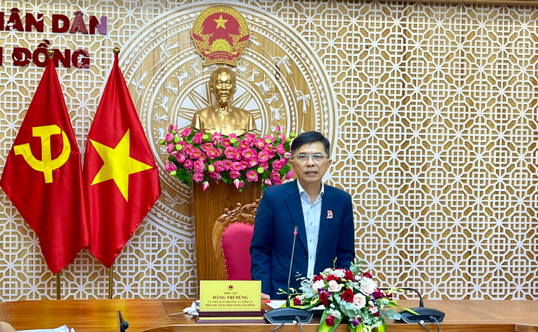 Phó Chủ tịch UBND tỉnh Lâm Đồng Đặng Trí Dũng phát biểu chỉ đạo hội nghị