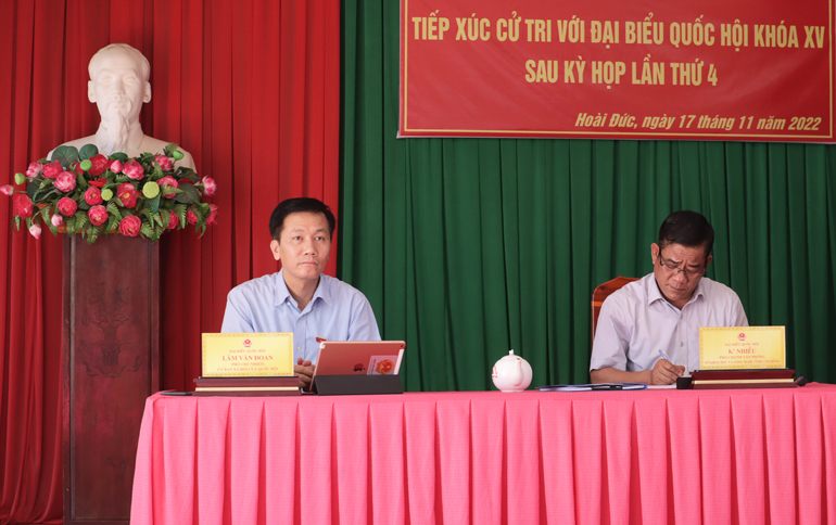Cử tri xã Hoài Đức huyện Lâm Hà nêu nhiều kiến nghị đến Đoàn ĐBQH đơn vị tỉnh Lâm Đồng
