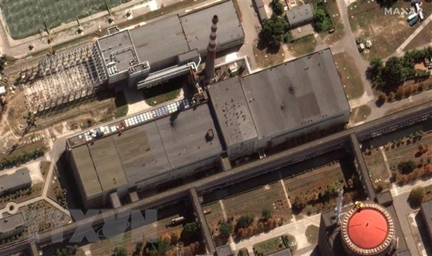 Nhà máy điện hạt nhân Zaporizhzhia ở Enerhodar, Ukraine. Ảnh chụp qua vệ tinh